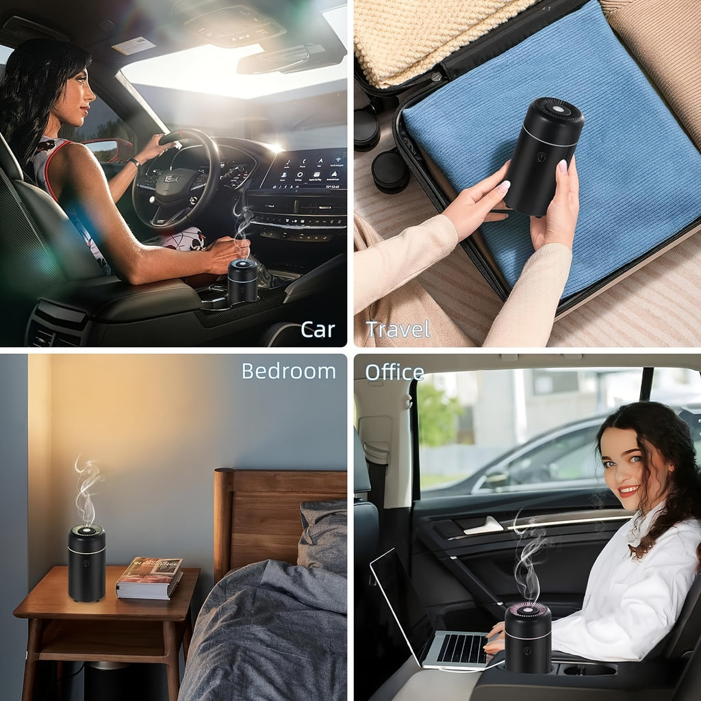 1pc Car Aroma Diffuser - Advanced Humidifying Technology, Efficient Aroma Essential Oil Diffusion, Convenient USB Powered, Soothing Cool Mist Output, Compact and Space-Saving Mini Design, Portable and Travel-Friendly - Perfec