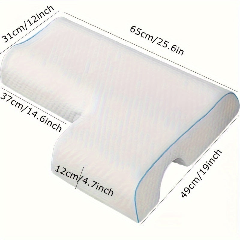 1pc Cuddle Pillow - Ergonomic Arched Design with Slow-Rebound Technology, Breathable Memory Foam, and Anti-Pressure Support - Perfect for Couples, Back Sleepers, and Side Sleepers, Ideal for Bedroom or Office Use