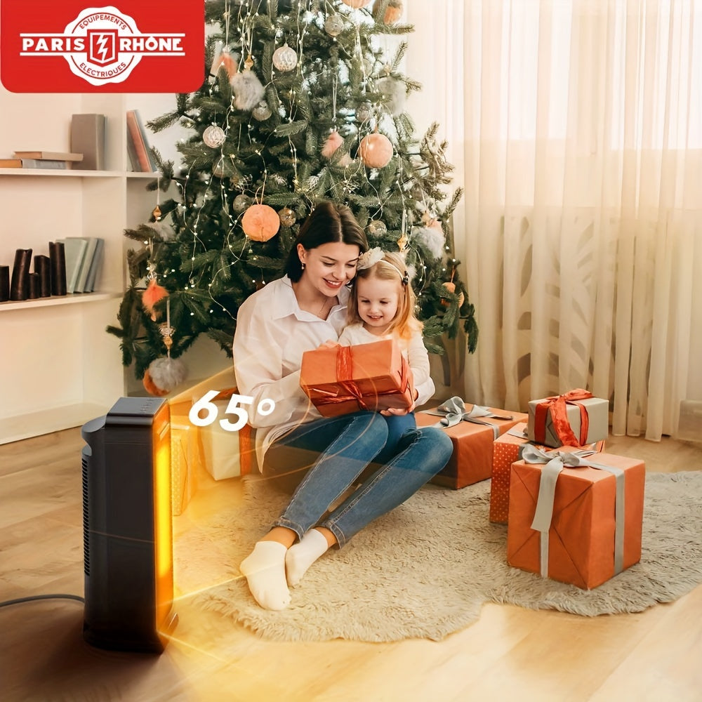 1pc, Space Heater For Indoor Use, 1500W Quick Heating With Remote, 12-Hour Timer, 70° Oscillation, Tip-Over Safety, Adjustable Thermostat For Bedroom And Office, Household Items