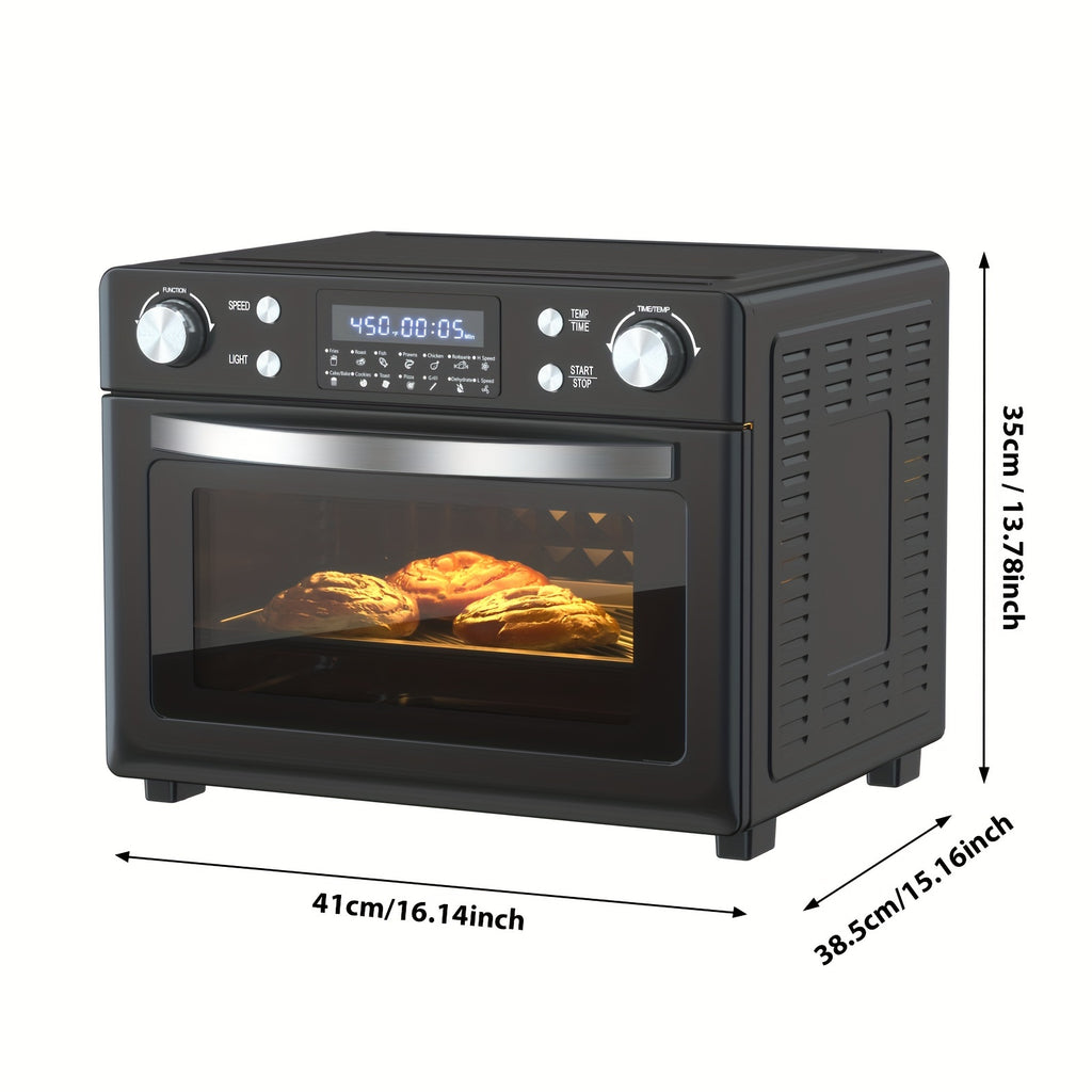 30QT Large Capacity Smart 12-in-1 Air Fryer Toaster Oven Combo - Multi-Functional Convection Oven for Baking, Roasting, Reheating, Broiling, Dehydrating, and More - Versatile Countertop Kitchen Appliance with Advanced Cooking