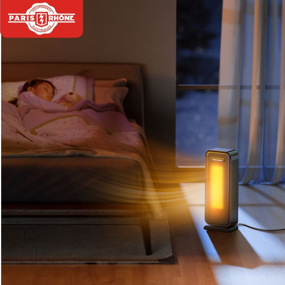 1pc, Space Heater For Indoor Use, 1500W Quick Heating With Remote, 12-Hour Timer, 70° Oscillation, Tip-Over Safety, Adjustable Thermostat For Bedroom And Office, Household Items