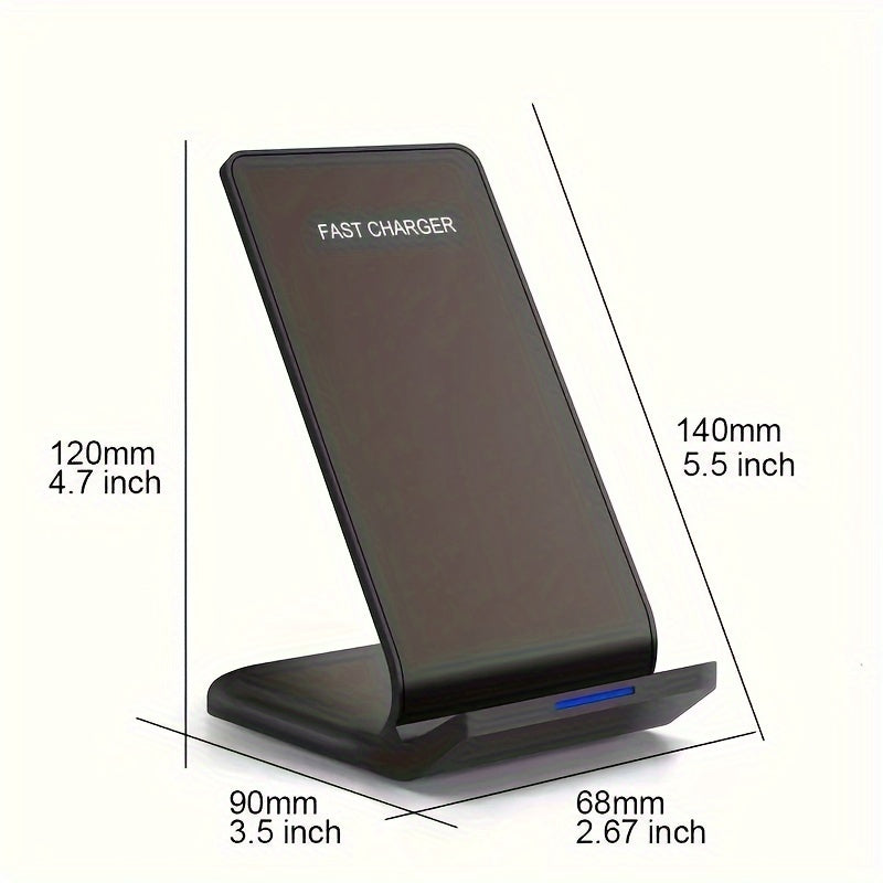 15W Fast Wireless Charger Stand - Universal Wireless Charging Station for iPhone 15/14/13/12/11/Pro/Max/Plus/XS/XR/X and Samsung Galaxy S22/S21/S20/S10/S9/Note10/9, Qi-Enabled Phones with Rapid Charging Technology