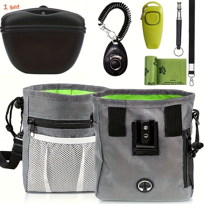 1set Dog Training Kit, Pet Training Waist Bag, 2 Puppy Training Clickers, Soundwave technology Silent Whistle, 2-in-1 Whistle Clicker, Dog Waste Bags