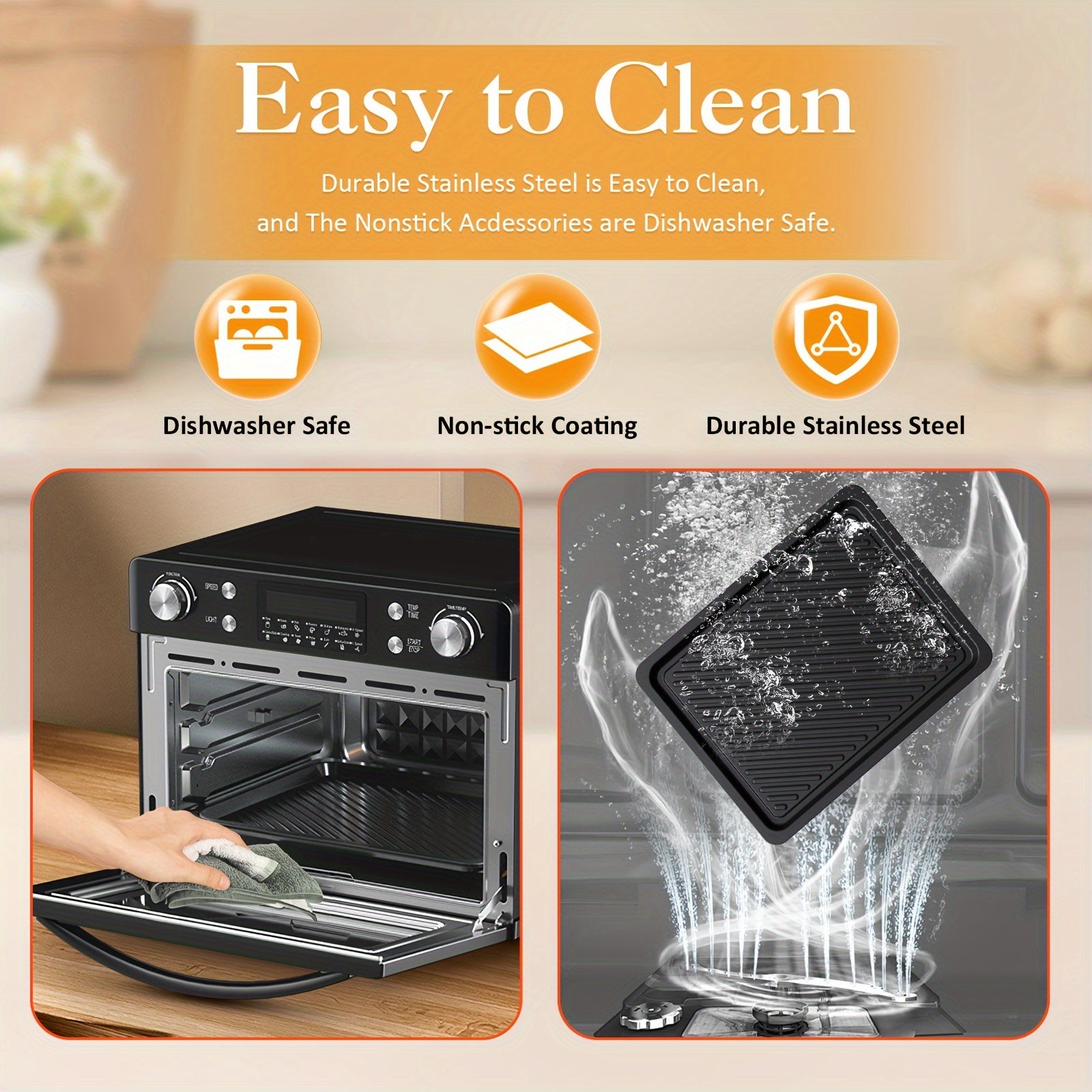 30QT Large Capacity Smart 12-in-1 Air Fryer Toaster Oven Combo - Multi-Functional Convection Oven for Baking, Roasting, Reheating, Broiling, Dehydrating, and More - Versatile Countertop Kitchen Appliance with Advanced Cooking