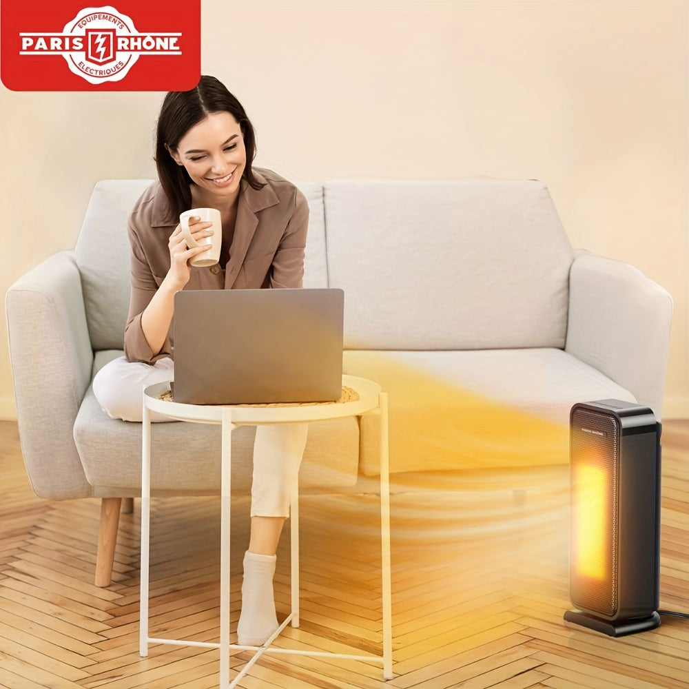 1pc, Space Heater For Indoor Use, 1500W Quick Heating With Remote, 12-Hour Timer, 70° Oscillation, Tip-Over Safety, Adjustable Thermostat For Bedroom And Office, Household Items