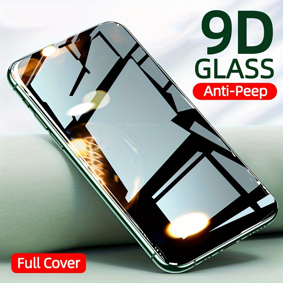 1pcs 9D Tempered Glass Privacy Screen Protector for iPhone Series, Anti-Peep Technology, Glossy Full Cover Screen Guard - Compatible with iPhone 7/8 Plus/X/XR/XS Max/11/12/14/15/16 Pro Max