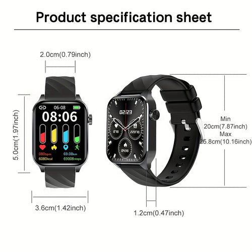 1.85-Inch Ultra-Slim Smartwatch for Android and iPhone - Fitness Tracker with 100+ Sports Modes, Call Function, Calories, Steps, Distance Tracking - Water-Resistant Wearable Technology Smartwatch & Accessories