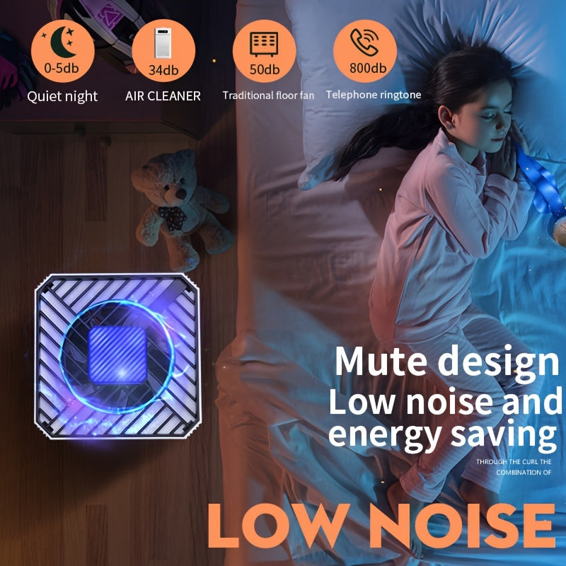 1pc Advanced HEPA Air Purifier - Effective Smoke, Odor, and Formaldehyde Removal for Fresh Indoor Air - Compact Bedroom Air Cleaner with Negative Ion Technology