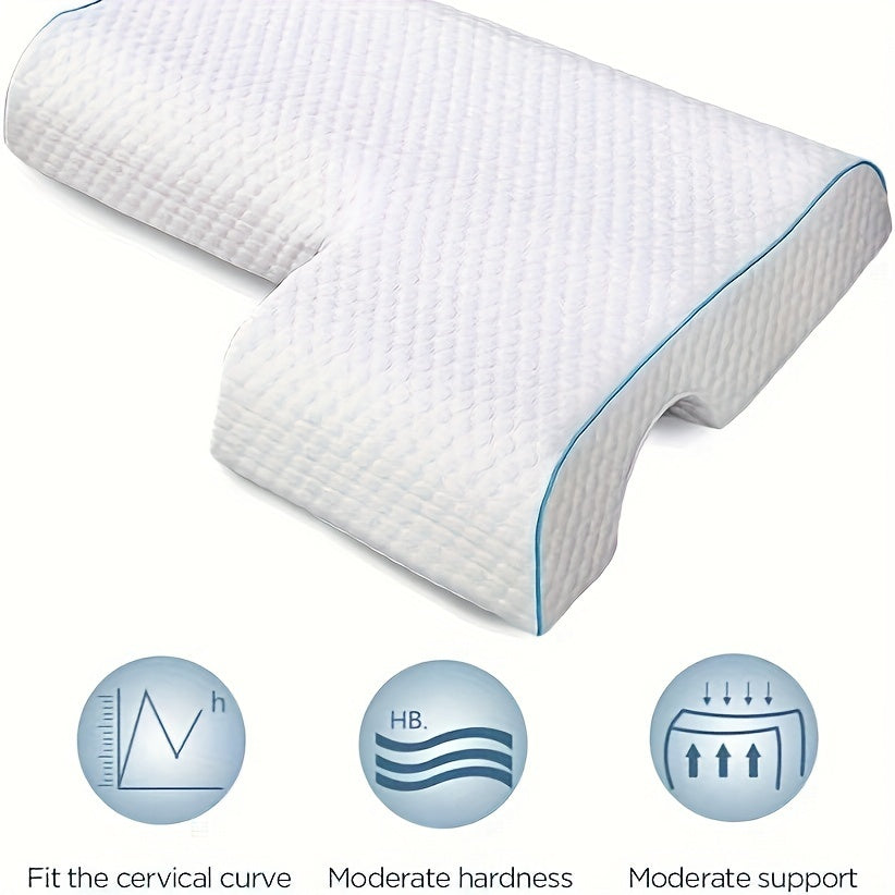 1pc Cuddle Pillow - Ergonomic Arched Design with Slow-Rebound Technology, Breathable Memory Foam, and Anti-Pressure Support - Perfect for Couples, Back Sleepers, and Side Sleepers, Ideal for Bedroom or Office Use