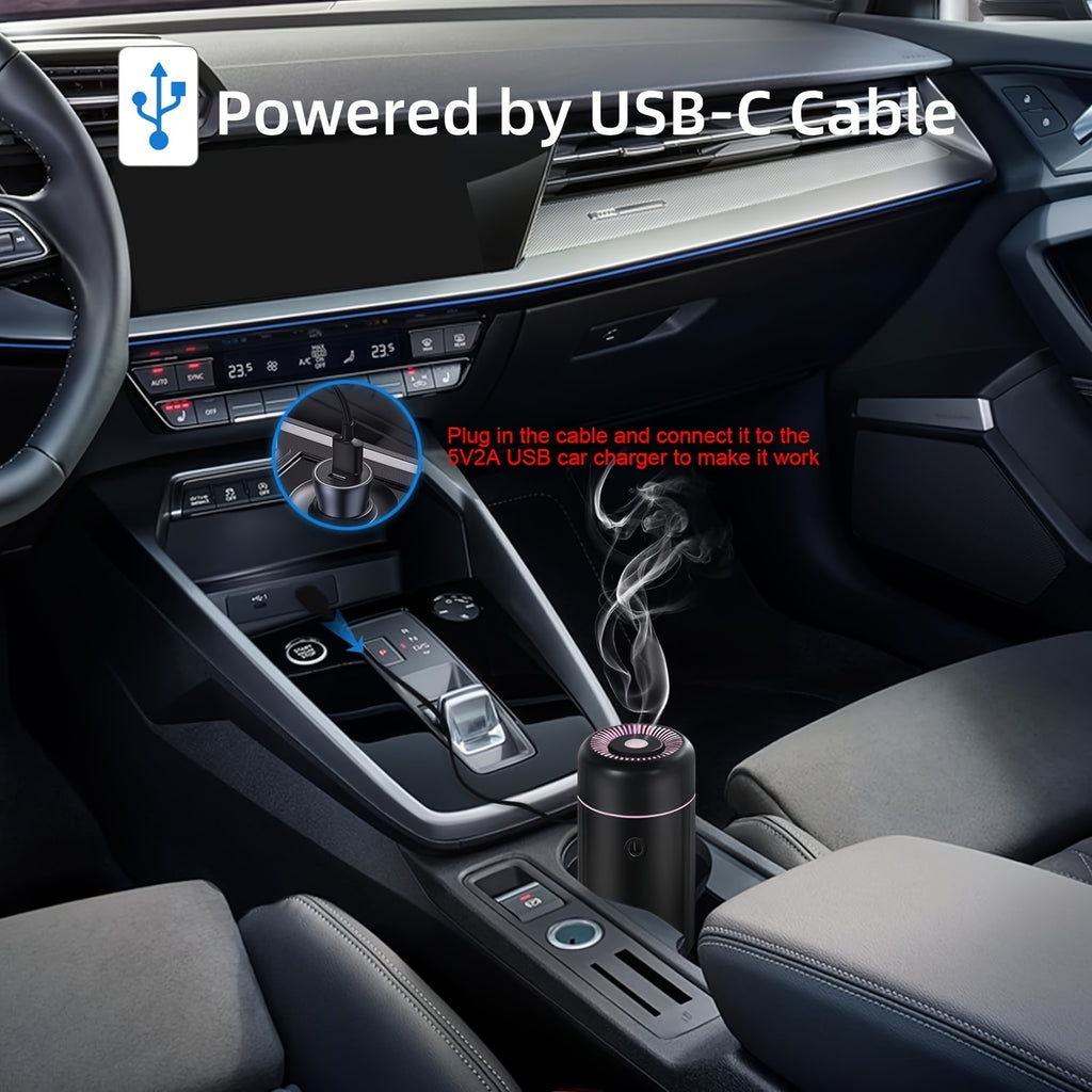 1pc Car Aroma Diffuser - Advanced Humidifying Technology, Efficient Aroma Essential Oil Diffusion, Convenient USB Powered, Soothing Cool Mist Output, Compact and Space-Saving Mini Design, Portable and Travel-Friendly - Perfec